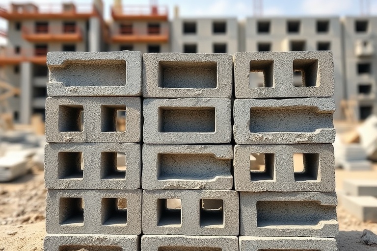 تصویر بلوک سیمانی توخالی استاندارد